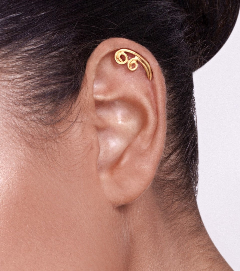14k White Gold Spirals Helix Earring