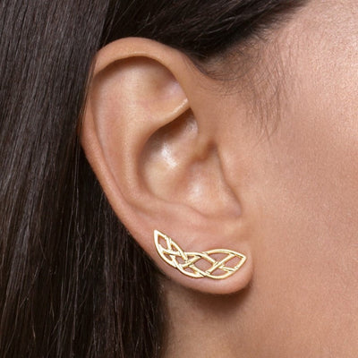 gold celtic climbing earrings